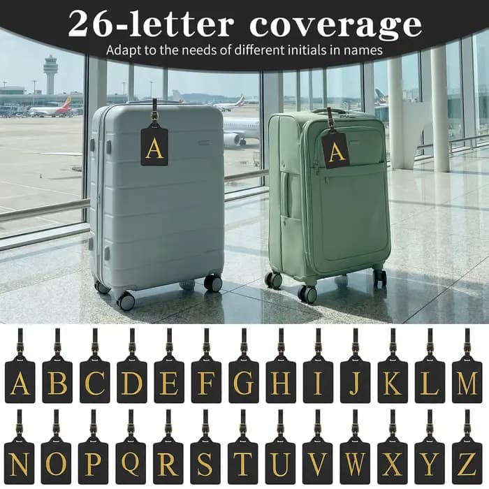 Étiquette à bagages personnalisée avec 26 lettres