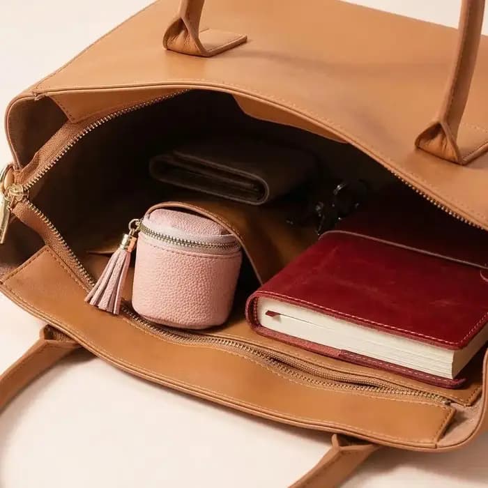 Trousse de toilette vintage en cuir imperméable pour femmes, organiseur élégant pour articles de toilette et essentiels