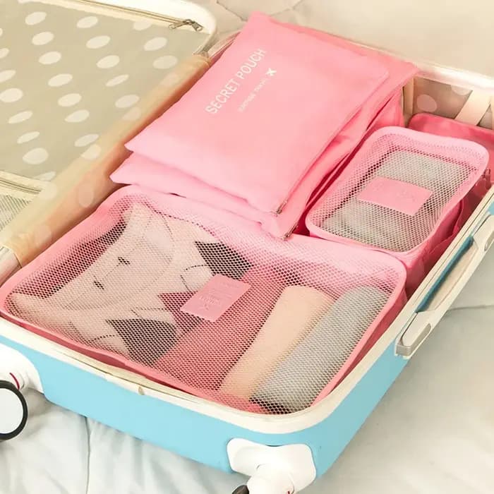 Ensemble de voyage 6psc/ensemble pour l'emballage Cube sac de rangement pour vêtements nouveau bagage valise