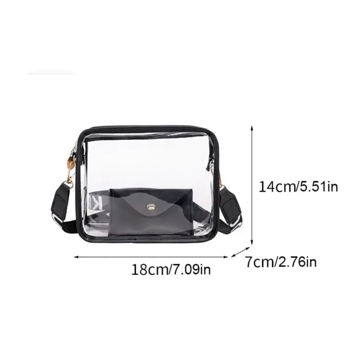 Sac à bandoulière transparent, couleur bonbon, sac enveloppe, sac en PVC, petit sac carré, grande capacité, sac à bandoulière pour le shopping