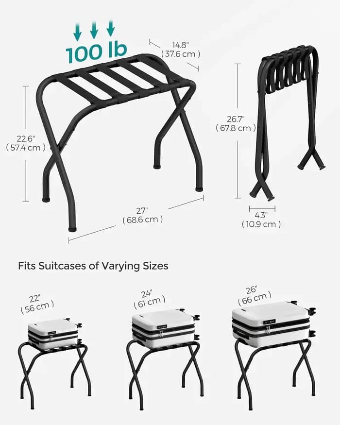 Support de valise pliable T1 noir
