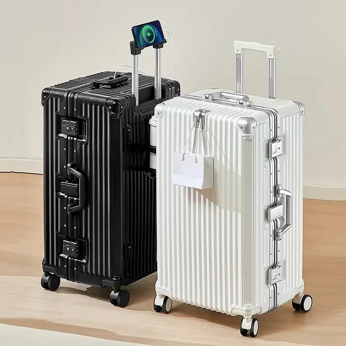Valise surdimensionnée de grande capacité 24/28/30 pouces, robuste, durable, avec cadre en aluminium épaissi de luxe, valise à roulettes pour voyage.