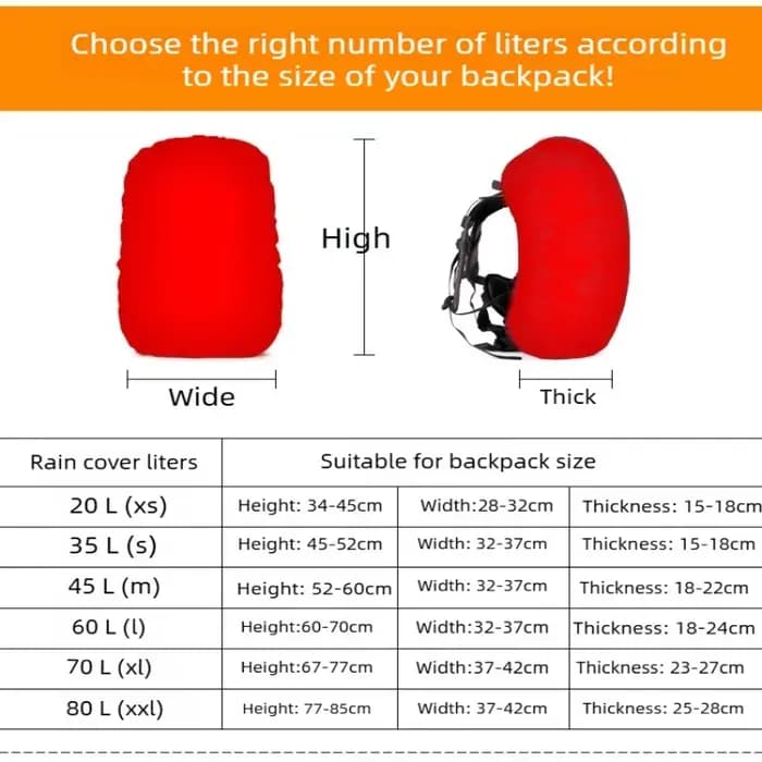 Housse de pluie imperméable pour sac à dos
