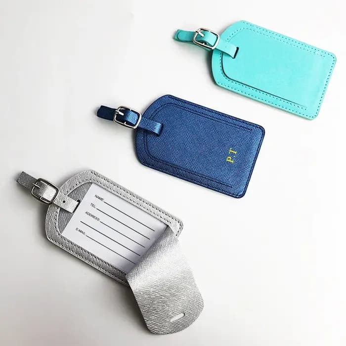 Étiquette de bagage de voyage avec nom personnalisé