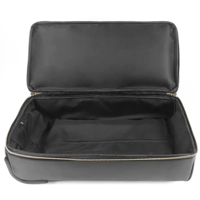 Sac de voyage à roulettes en cuir véritable noir de 19 pouces