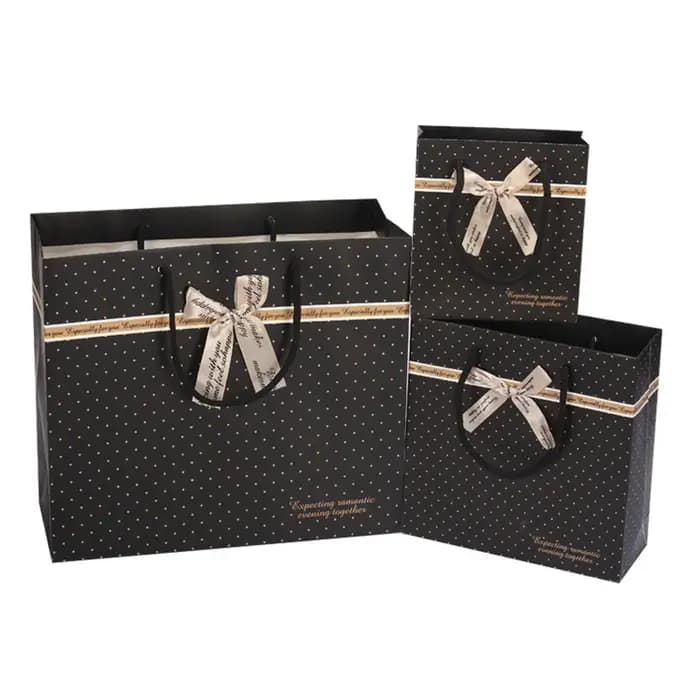Sac cadeau Portable noir avec poignées pour livres
