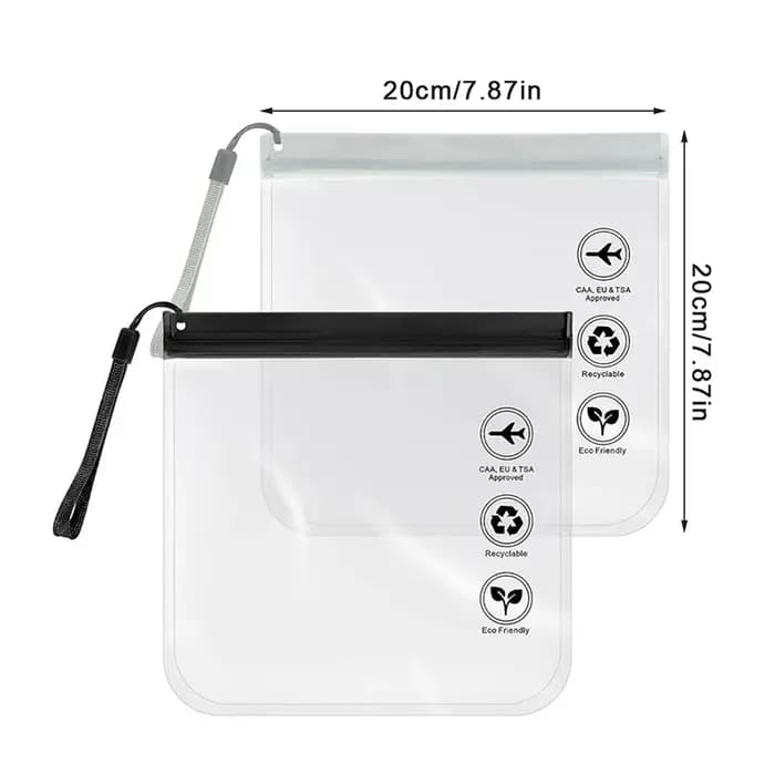 '1X 20cm bagages Transparent voyage utilisation étanche vol maquillage sac