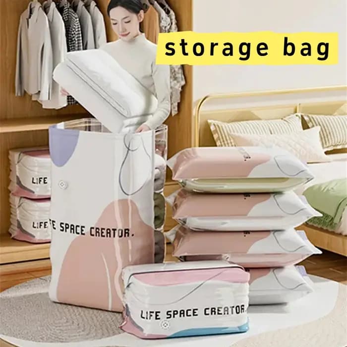 Sac de rangement sous vide sans pompe pour vêtements