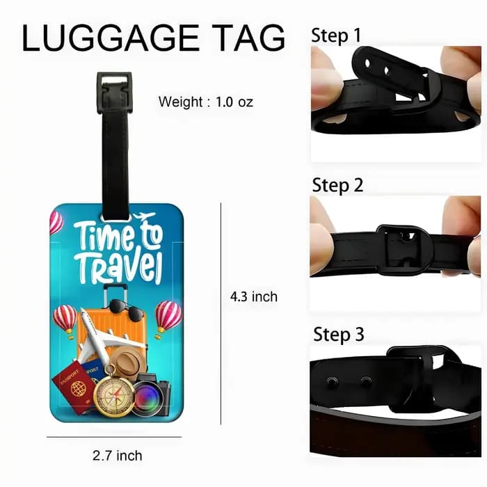 Étiquette de bagage de voyage unisexe