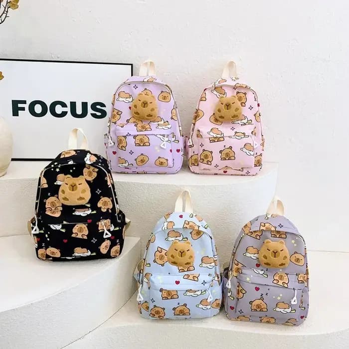 Mignon dessin animé Capybara sac à dos en peluche grande capacité sacs d'école modèle Simple livre sac Kawaii GirlSchool sac à dos Mochila Mujer