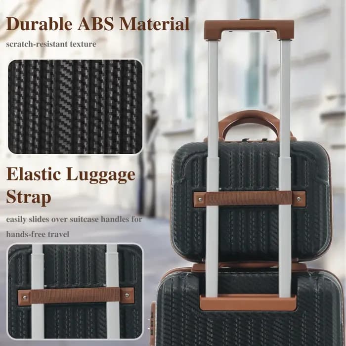 Ensemble de bagages rigides en ABS 6 pièces, valises durables avec roulettes pivotantes, serrure TSA