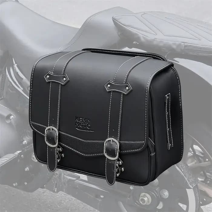 Sacoche latérale de moto en cuir PU
