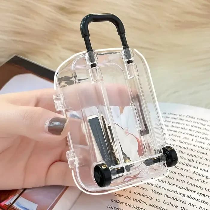 Boîte de rangement transparente mini valise