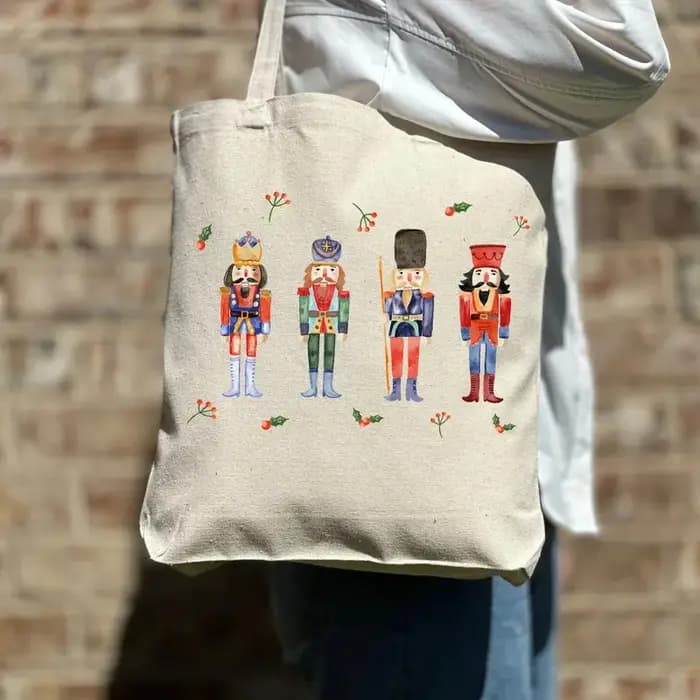 Sac fourre-tout en toile casse-noisette de noël