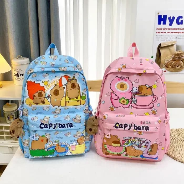 Mignon Capybara sac à dos pour filles garçons étudiant adolescent enfants sac à dos femmes