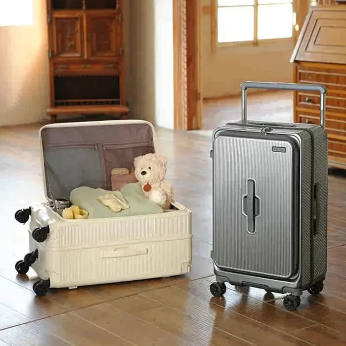 205. Bagage à ouverture frontale. Valise roulante anti-chute de 26 pouces