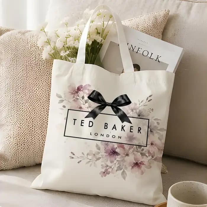 Sacs de rangement de la marque de mode T-Ted B-Baker, sac en toile, adapté au travail, à l'école et aux trajets quotidiens, sac de courses réutilisable.