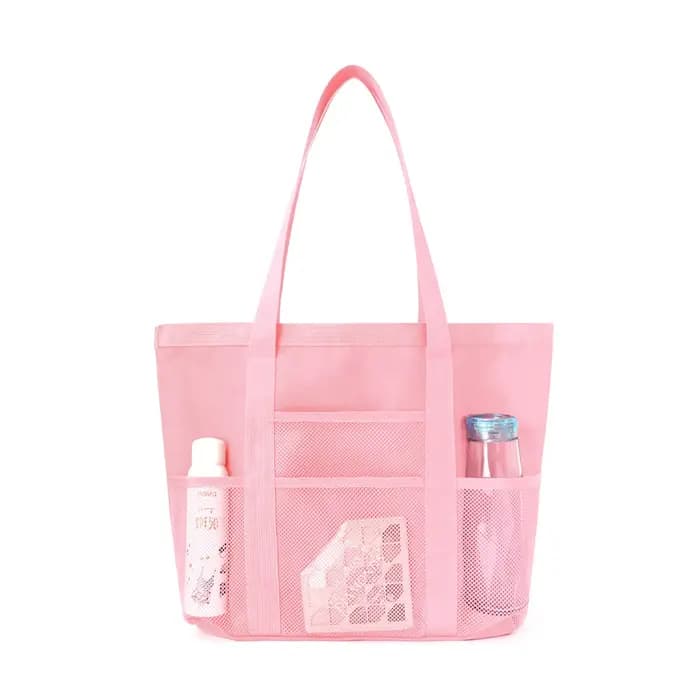 Sac de plage grande capacité en maille avec poches