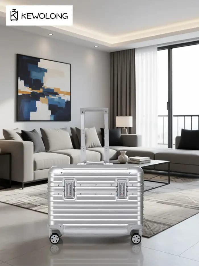 Valise en aluminium à coins arrondis