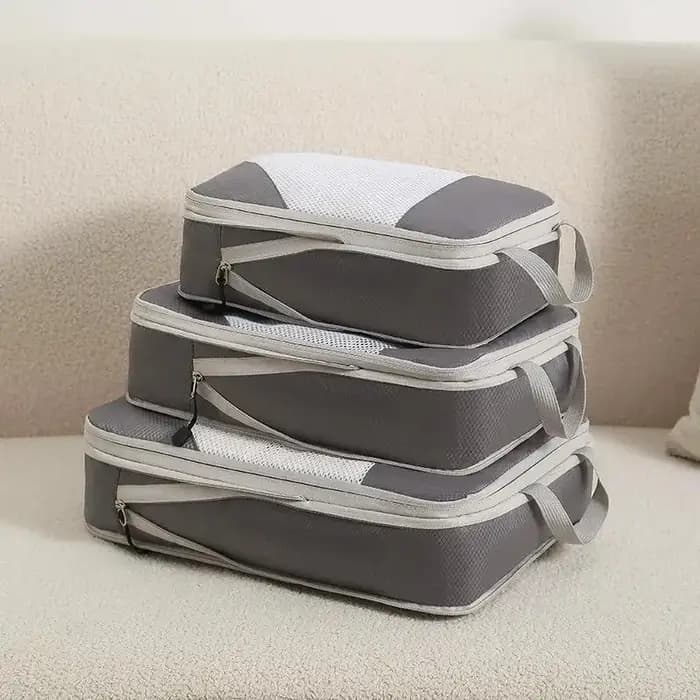 Lot de 3 cubes de rangement compressibles pour voyage