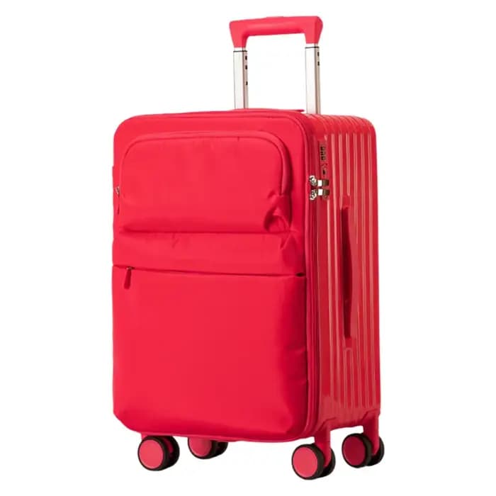 Bagage à main Oxford élégant 20 pouces et valise à enregistreuse 24 pouces, sac de voyage léger avec poche avant et verrouillage par mot de passe