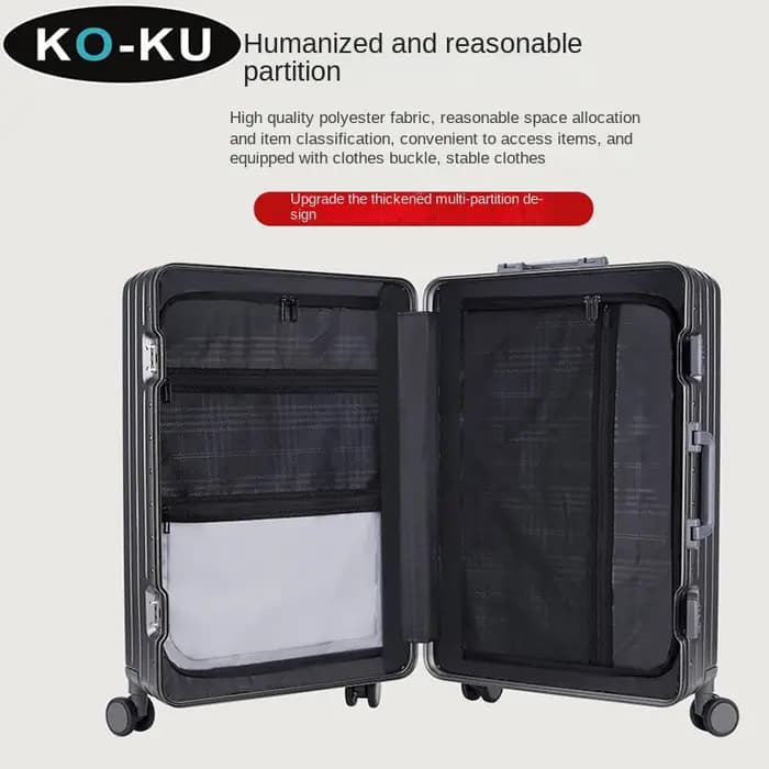 KU Ultra léger cadre en aluminium large chariot bagages femme grande capacité valise muet roue universelle mot de passe