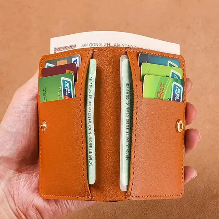 Petit portefeuille classique en cuir PU pour hommes et femmes