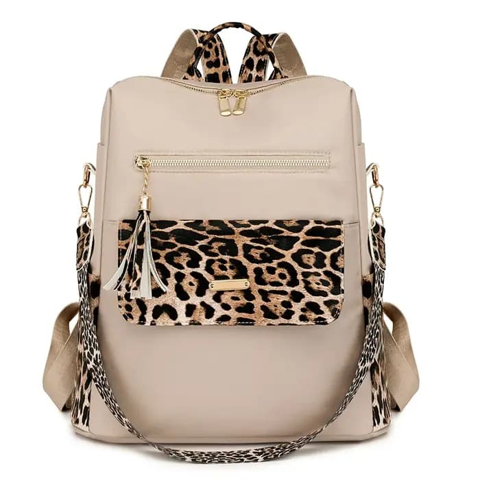 Sacs à dos léopard multifonctions à la mode pour femmes, sac à dos de luxe à pompon de haute qualité