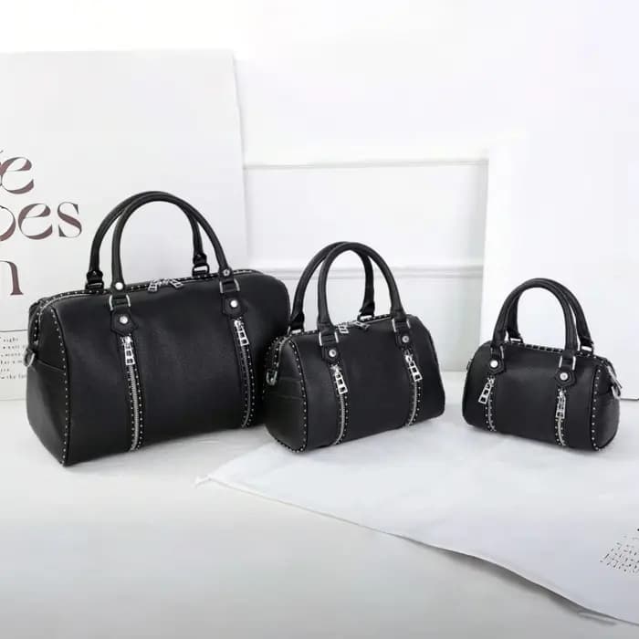 Nouveau style 2026 Sac Boston ZV pour femme - Sac bandoulière à poignée cloutée - Sac oreiller - Ave