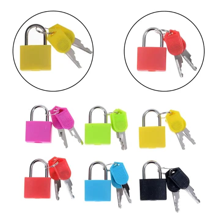 1PCS 30x23mm Petit mini cadenas en acier robuste pour valise de voyage et journal intime avec 2 clés