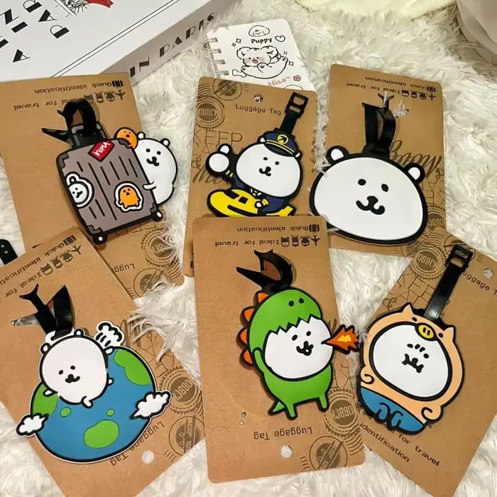 Étiquette de bagage mignonne de dessin animé, identifiant de bagage de voyage, étiquette suspendue pour bagages enregistrés