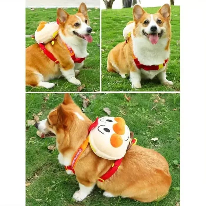 Anpanman baikinman dessin animé petit et moyen chien laisse sac à dos mignon créatif Animation périphérique animal de compagnie sac d'école cadeau de vacances