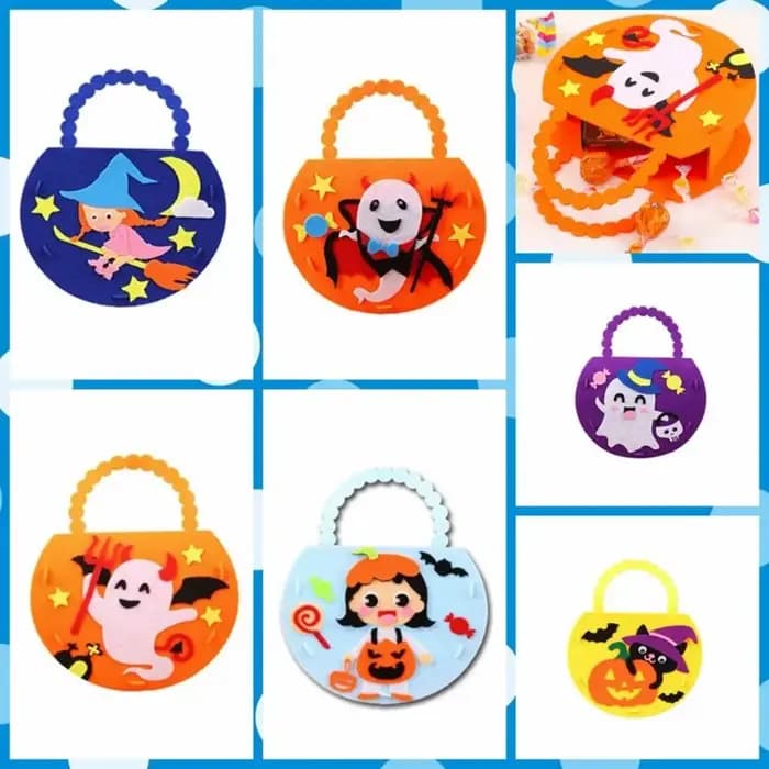 Sac à bonbons d'halloween en tissu Non tissé créatif