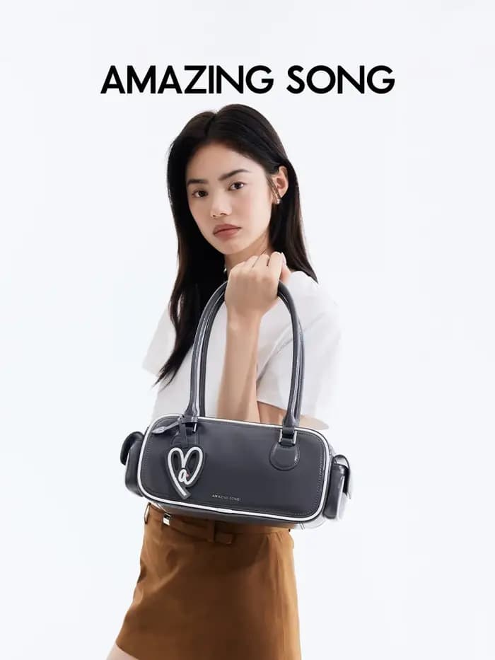 Sac à bandoulière linéaire style bowling classique rétro chic BGT Amazing Song Toast Bag