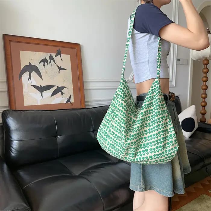 Sac à bandoulière en toile florale pour femmes
