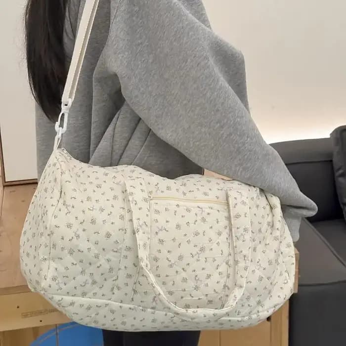 Sac de voyage matelassé floral léger grande capacité