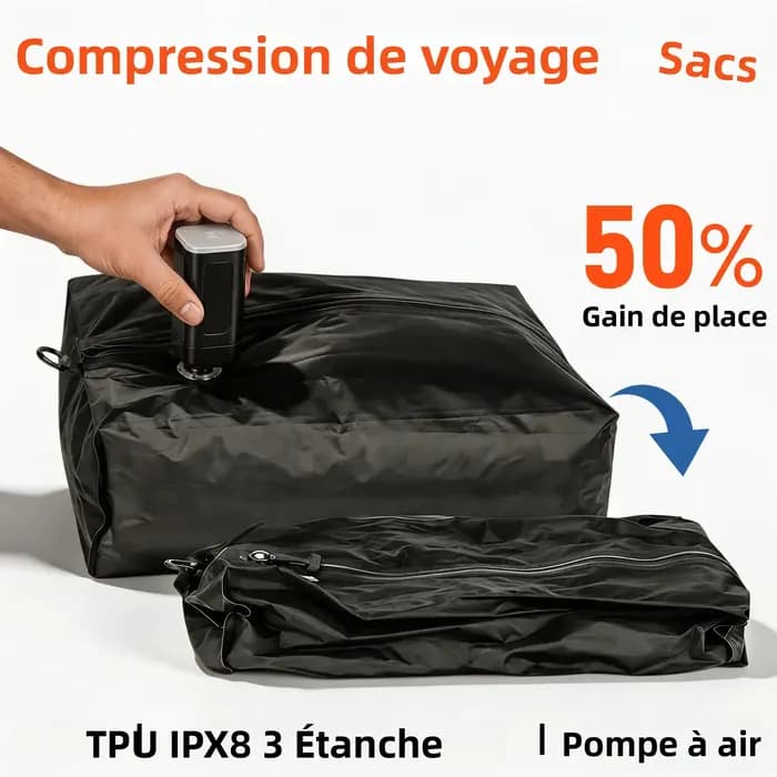Sacs sous vide, accessoires de voyage, organiseurs de compression, cubes de rangement, sac de voyage étanche pour vêtements et bagages