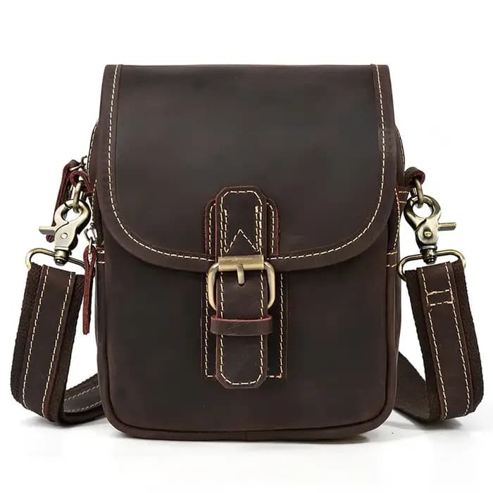 100% sacs de messager en cuir véritable rétro