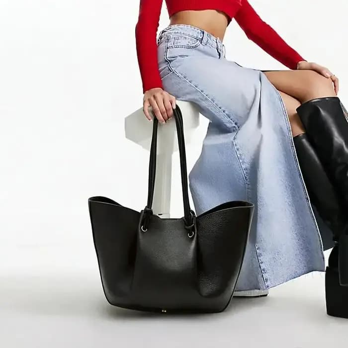 Sac fourre-tout pour femme PG, couleur unie, cuir souple, style extrêmement simple, sensation de dét