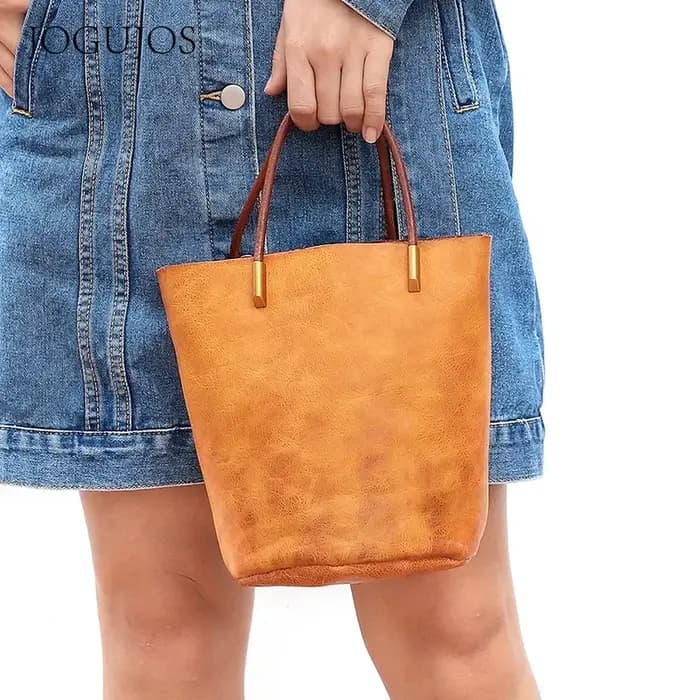 Cylindre femmes sac à bandoulière tanné végétal en cuir véritable avec sac portable sac