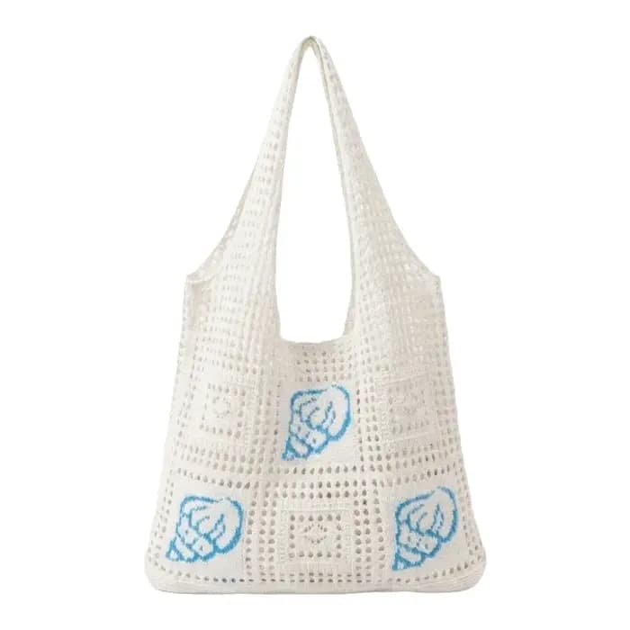 Sac fourre-tout tendance en crochet coquillage