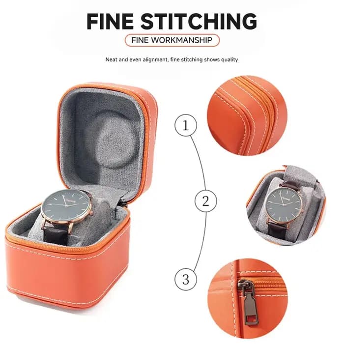 Boîtier de montre unique en cuir PU, étui de voyage avec coussin amovible, mallette de rangement de bijoux, organisateur, boîte de montre carrée Portable