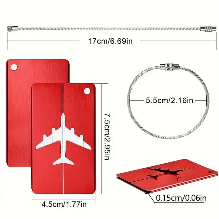 Étiquette de bagage d'avion en alliage d'aluminium avec nom, étiquette de bagage de voyage, carte d'identité, Anti-perte, couleur unie, accessoires de voyage