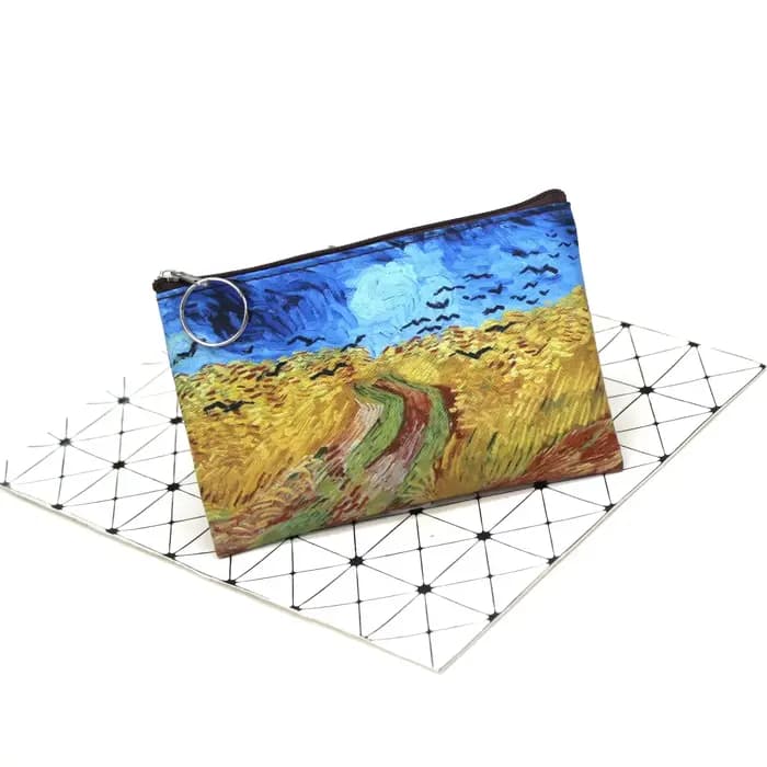 Sac à cosmétiques en toile de peinture à l'huile vintage