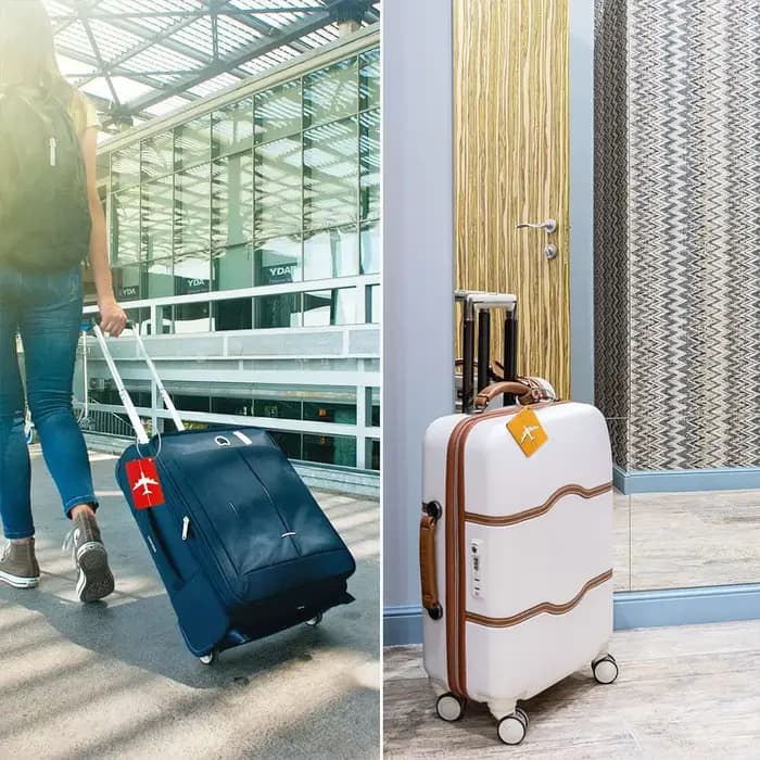 Étiquettes de bagages réutilisables en aluminium et acier inoxydable pour cartes d'identité