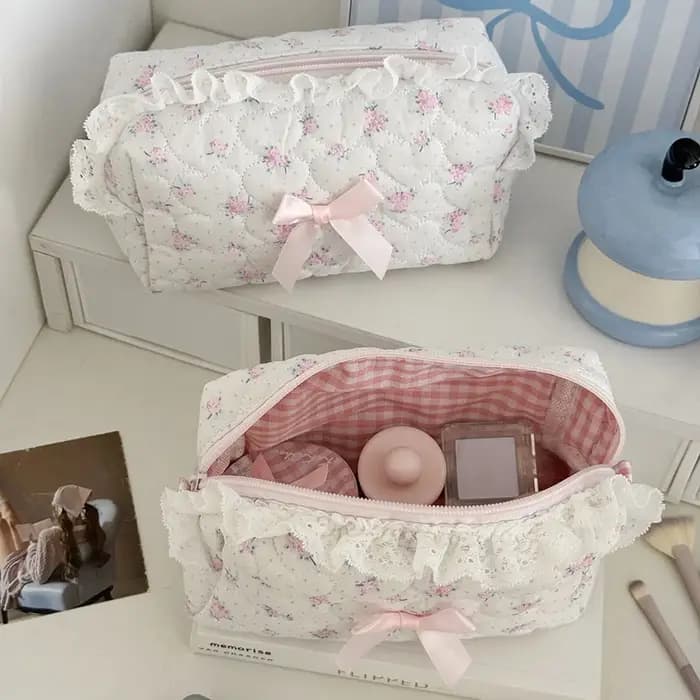 Petite trousse de maquillage et de rangement de voyage pour femmes et filles