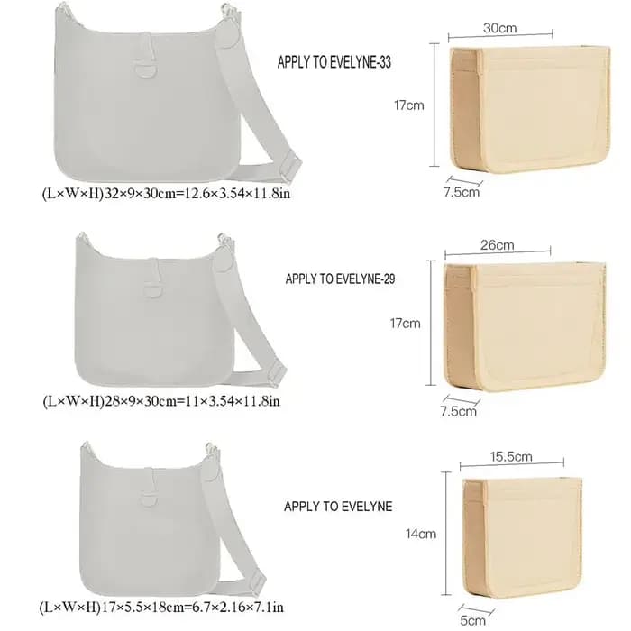 Organisateur de sac multi-poches pour Evelyne 16/29/33