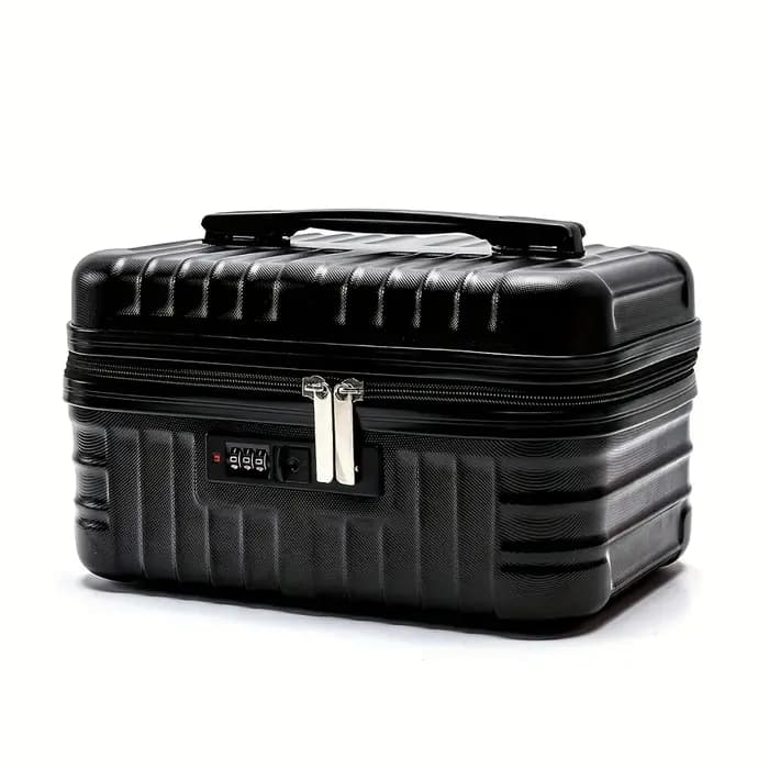 Valise de toilette portable avec serrure à code, poignée intégrée, grande capacité, pour voyages cou