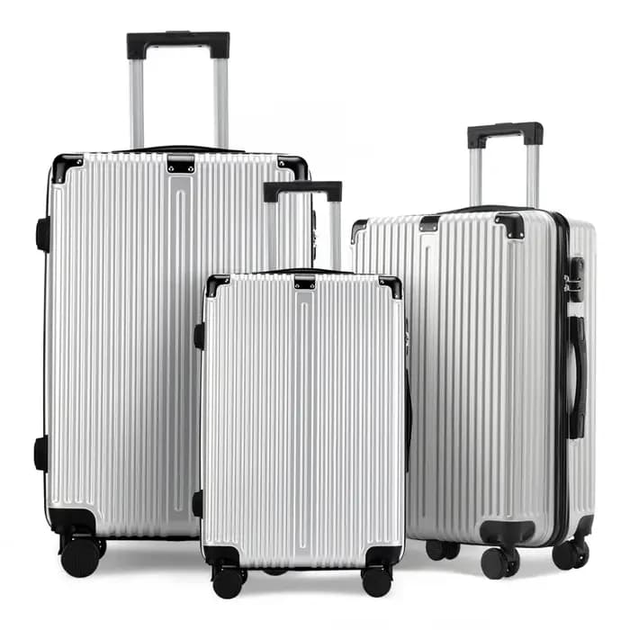 Ensemble de bagages 3 pièces avec protections d'angle, coque rigide Durable de 20/24/28 pouces, roue