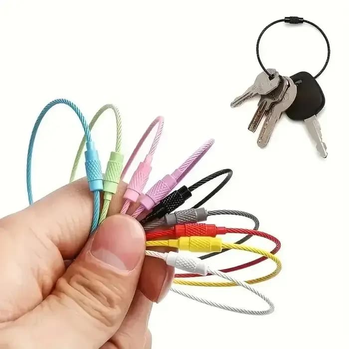 Clip d'étiquette de bagage en fil d'acier inoxydable coloré